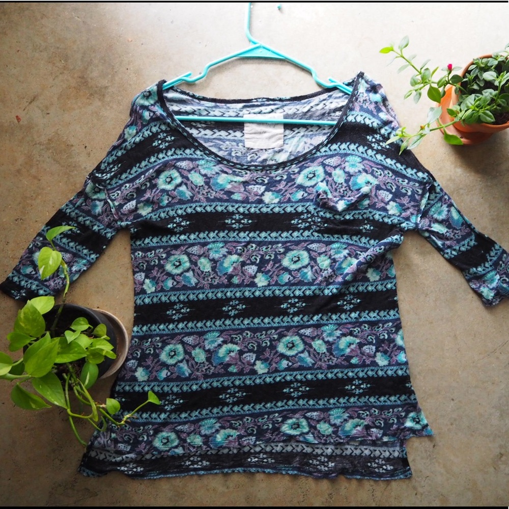 Free People quarter sleeve shirt